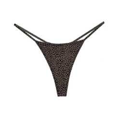 Stringi gładkie niewidoczne pod odzieżą Semra. Brązowa stringi Intica, bez wzorów, z materiału. Za 69.00 zł.