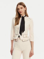 Elisabetta Franchi Marynarka GI-T51-51E2-V560 Écru Regular Fit. Marynarki i żakiety damskie Elisabetta Franchi, bez wzorów, z syntetyku. Za 1,439.00 zł.