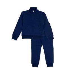 Bluza z pełny zamek błyskawiczny na co dzień. Niebieskie bluzy damskie LEONE 1947 APPAREL, bez wzorów, z bawełny, bez kaptura. W wyprzedaży za 134.57 zł.