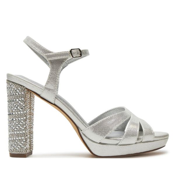 Sandały Menbur. Szare sandały damskie Menbur, bez wzorów, bez obcasa, na słupku, bez zapięcia. Za 399.99 zł.