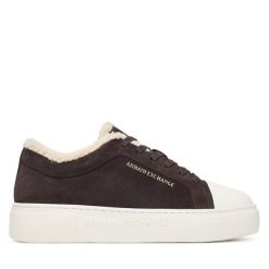 Trampki Armani Exchange. Brązowe trampki damskie Armani Exchange, bez wzorów, bez zapięcia. Za 701.99 zł.