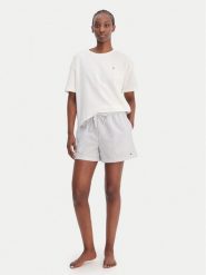 Tommy Hilfiger Piżama UW0UW06306 Biały Regular Fit. Białe piżamy damskie Tommy Hilfiger, bez wzorów, z bawełny, bez ramiączek. Za 259.99 zł.