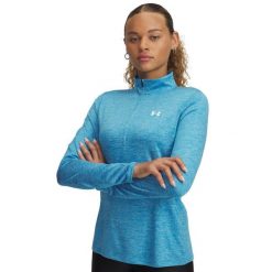 Bluza z zamkiem damska Under Armour UA Tech Twist 1/2 Zip. Niebieskie bluzy damskie Under Armour, xs, bez wzorów, z materiału, bez kaptura. Za 228.38 zł.