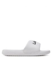 Lacoste Klapki Serve Slide 1.0 747CFA0032 Biały. Białe klapki damskie Lacoste, bez wzorów, z syntetyku, bez obcasa, bez zapięcia. Za 149.99 zł.