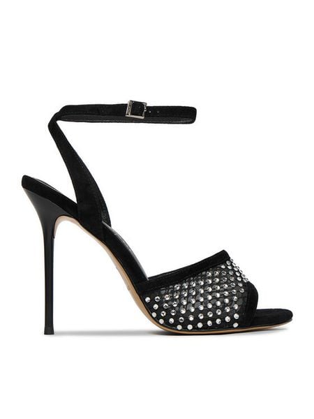 Eva Minge Sandały EO-ZARA-LT934-79 Czarny. Czarne sandały damskie Eva Minge, bez wzorów, ze skóry, bez obcasa, na szpilce, bez zapięcia. Za 367.99 zł.