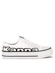 Kappa Trampki YL201409 Biały. Białe trampki damskie Kappa, bez wzorów, z materiału, bez zapięcia. Za 99.99 zł.
