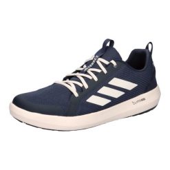 Buty trekkingowe adidas Terrex Boat Climacool. Białe obuwie trekkingowe damskie Adidas, z materiału, bez zapięcia. Za 399.00 zł.