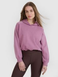 4F Bluza dresowa cropped nierozpinana z kapturem damska 4F x Anna Lewandowska - różowa XS. Czerwone bluzy damskie 4F, xl, bez wzorów, z bawełny, z kapturem. Za 149.99 zł.