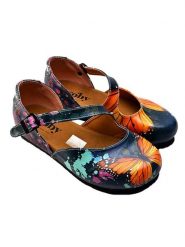 Goby Skórzane baleriny w kolorze granatowym ze wzorem rozmiar: 39. Niebieskie balerinki damskie Goby, bez wzorów. Za 195.99 zł.