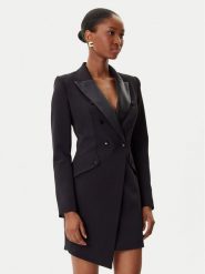 Elisabetta Franchi Marynarka AB-803-56E2-V520 Czarny Regular Fit. Czarne marynarki i żakiety damskie Elisabetta Franchi, bez wzorów, z syntetyku. Za 2,259.00 zł.