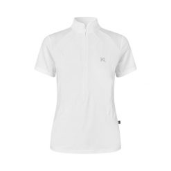 Damska koszulka konkursowa Kingsland Nila. Białe koszulki damskie KINGSLAND, bez wzorów, bez kołnierzyka, bez ramiączek. Za 445.50 zł.