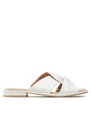 Caprice Klapki 9-27100-42 Biały. Białe klapki damskie Caprice, bez wzorów, ze skóry, bez obcasa, bez zapięcia. Za 193.99 zł.