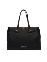 LOVE MOSCHINO Torebka JC4124PP1OLM0000 Czarny. Czarne shopper bag Love Moschino, bez wzorów, ze skóry, bez dodatków. Za 1,099.00 zł.