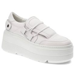 Białe Sneakersy Armodo Stylowe Obuwie Na Platformie. Białe obuwie sportowe damskie Armodo, na wiosnę, z jeansu, bez zapięcia. Za 329.00 zł.
