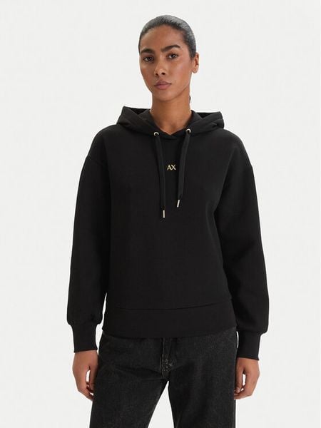 Armani Exchange Bluza XW001829 AF10818 UC001 Czarny Regular Fit. Czarne bluzy damskie Armani Exchange, l, bez wzorów, z bawełny, bez kaptura. Za 409.99 zł.