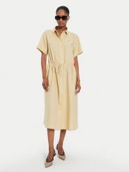 Tommy Hilfiger Sukienka koszulowa WW0WW41911 Beżowy Relaxed Fit. Brązowe sukienki damskie Tommy Hilfiger, bez wzorów, ze lnu, bez ramiączek. Za 449.99 zł.