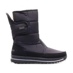 Buty Progress W PROGJ-21-08 czarne. Czarne śniegowce damskie z materiału. Za 258.25 zł.