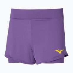 Spodenki tenisowe damskie Mizuno Flex Short. Fioletowe spodenki sportowe damskie Mizuno, m, bez wzorów, z materiału, na fitness i siłownię. Za 119.99 zł.