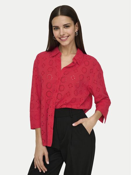 JDY Koszula Tallie 15292179 Czerwony Regular Fit. Czerwone koszule damskie JDY, s, bez wzorów, z bawełny, bez kołnierzyka, bez ramiączek. Za 79.99 zł.