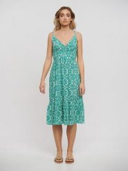 BLE Sukienka w kolorze turkusowym rozmiar: onesize. Niebieskie sukienki damskie BLE, bez wzorów, z bawełny, bez ramiączek. Za 100.99 zł.