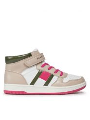 Tommy Hilfiger Sneakersy T3A9-32961-1434Y609 D Beżowy. Brązowe buty sportowe dziewczęce Tommy Hilfiger, z materiału, bez zapięcia. Za 349.99 zł.