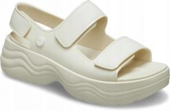 Klapki Dla Dorosłych Crocs Skyline. Brązowe klapki damskie Crocs, bez wzorów, z materiału, bez obcasa, bez zapięcia. Za 209.99 zł.