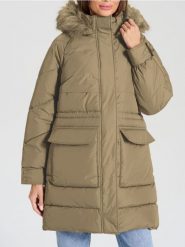 Kurtka z kapturem - beżowy. Brązowe kurtki damskie Sinsay, l, bez wzorów, z kapturem. Za 159.99 zł.