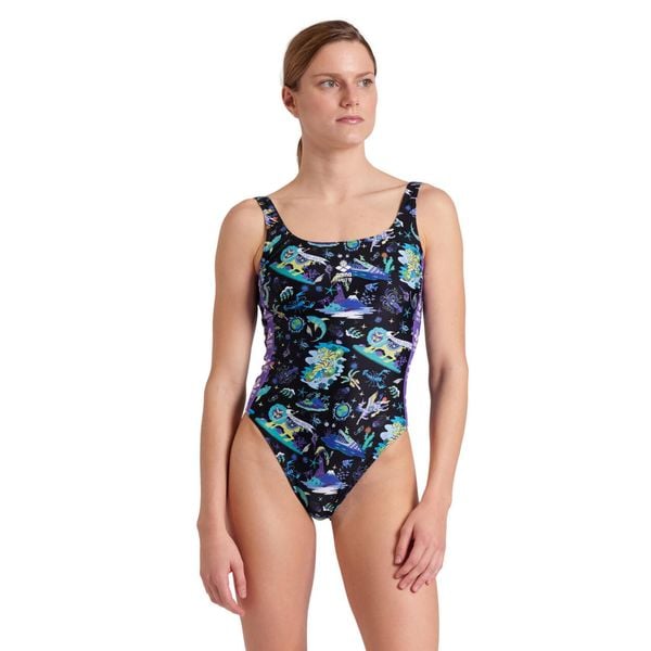 Kostium strój kąpielowy damski jednoczęściowy na basen Arena Naito. Niebieskie stroje jednoczęściowe Arena, bez wzorów. Za 99.99 zł.