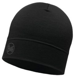 Czapka dla dorosłych Buff Merino Lightweight Beanie. Czarne czapki damskie Buff, bez wzorów, z wełny. Za 109.99 zł.