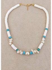 Nakkash Pozłacany naszyjnik - dł. 40 cm rozmiar: onesize. Białe naszyjniki damskie Nakkash, z perłą, pozłacane. Za 21.99 zł.