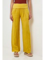 Lin Passion Lniane spodnie w kolorze żółtym rozmiar: 34/36. Żółte spodnie materiałowe damskie Lin Passion, bez wzorów, ze lnu. Za 132.05 zł.