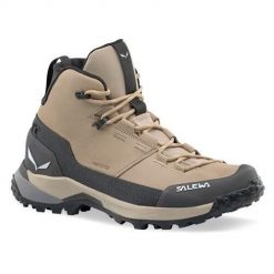 Buty trekkingowe damskie Salewa Puez Leather Mid Powertex. Brązowe obuwie trekkingowe damskie Salewa, z materiału, za kostkę, bez zapięcia. Za 1,256.00 zł.