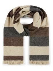 Lanerossi Wełniany szal w kolorze brązowo-beżowym z dodatkiem kaszmiru - 200 x 60 cm rozmiar: onesize. Brązowe szaliki damskie Lanerossi, bez wzorów, z kaszmiru. Za 303.06 zł.
