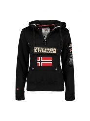 Geographical Norway Bluza "Gymclass" w kolorze czarnym rozmiar: L. Czarne bluzy damskie Geographical Norway, l, bez wzorów, z kapturem. Za 130.99 zł.