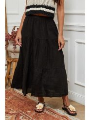 La Compagnie Du Lin Lniana spódnica w kolorze czarnym rozmiar: S. Czarne spódnice damskie La Compagnie Du Lin, s, bez wzorów, ze lnu, maxi. Za 167.28 zł.