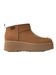 UGG Skórzane botki "Cityfunc Ultra Mini" w kolorze jasnobrązowym rozmiar: 41. Brązowe botki damskie Ugg, z materiału, bez obcasa, na platformie, bez zapięcia. Za 592.99 zł.