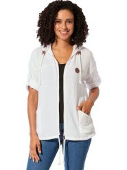 WITT WEIDEN Kardigan w kolorze białym rozmiar: 52. Białe kardigany damskie WITT WEIDEN, z aplikacjami, z bawełny. Za 82.99 zł.