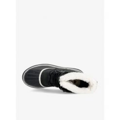 Buty zimowe damskie Sorel Caribou. Czarne obuwie trekkingowe damskie Sorel, bez zapięcia. Za 550.99 zł.
