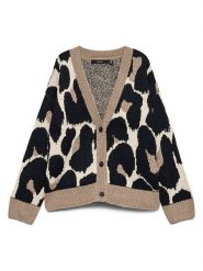 Vero Moda Kardigan w kolorze kremowo-beżowo-czarnym rozmiar: M. Brązowe kardigany damskie Vero Moda, m, bez wzorów, ze splotem. Za 124.95 zł.