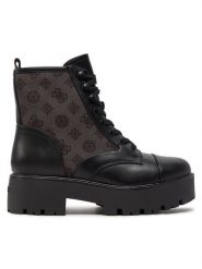 Guess Botki Vaina2 FLTSL2 FAL10 Czarny. Czarne botki damskie Guess, ze skóry, bez obcasa, na płaskiej podeszwie, bez zapięcia. Za 539.99 zł.