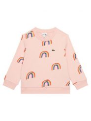 Lacoste Bluza SJ8433 Różowy Regular Fit. Czerwone bluzy dziewczęce Lacoste, bez wzorów, z bawełny, bez ramiączek, bez kaptura. Za 259.99 zł.