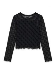 Guess Bluzka J6YP02 K3743 Czarny Regular Fit. Czarne bluzki i koszule dziewczęce Guess, z aplikacjami, z syntetyku, bez kołnierzyka, bez ramiączek. Za 214.99 zł.