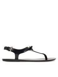 MICHAEL Michael Kors Sandały Eva Thong 40S6EVFA1Q Czarny. Czarne sandały damskie MICHAEL Michael Kors, bez wzorów, z syntetyku, bez obcasa, na płaskiej podeszwie, bez zapięcia. Za 479.99 zł.