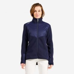 Polar żeglarski damski Decathlon Sailing 500 ciepły. Niebieskie swetry klasyczne damskie Decathlon, m, z polaru, bez kołnierzyka. W wyprzedaży za 129.99 zł.