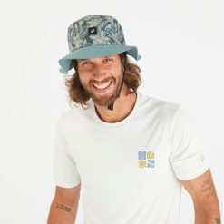 Kapelusz surfingowy Olaian 500 Florentic. Zielone kapelusze damskie OLAIAN, bez wzorów, z materiału, sportowe. Za 54.99 zł.