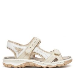 Sandały Rieker. Brązowe sandały damskie Rieker, bez wzorów, bez obcasa, na płaskiej podeszwie, bez zapięcia. Za 339.99 zł.