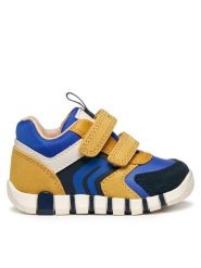 Geox Sneakersy B Iupidoo B3555D 05422 C2QK4 Żółty. Żółte buty sportowe chłopięce Geox, ze skóry, bez zapięcia. Za 179.99 zł.