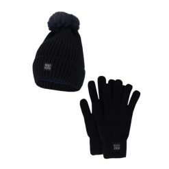 Damski Zimowy Zestaw Termiczny - Czapka + Rękawiczki - Granatowy. Niebieskie czapki damskie HEAT KEEPER, na zimę, bez wzorów, z poliesteru. W wyprzedaży za 134.32 zł.