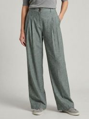 MOSS COPENHAGEN Spodnie "Viana" w kolorze zielonym rozmiar: L. Zielone spodnie materiałowe damskie Moss Copenhagen, bez wzorów, z materiału. Za 175.26 zł.