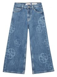 Guess Jeansy J5YA11 D4MS0 Niebieski Palazzo Fit. Niebieskie jeansy dziewczęce Guess, z aplikacjami, z bawełny. Za 199.99 zł.